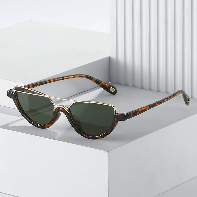 Half Frame Oval Sunglasses
